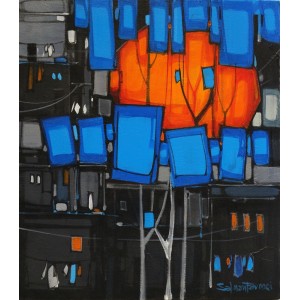 Salman Farooqi, 14 x 16 Inchc, Acrylic on Canvas, Cityscape Painting-AC-SF-080
